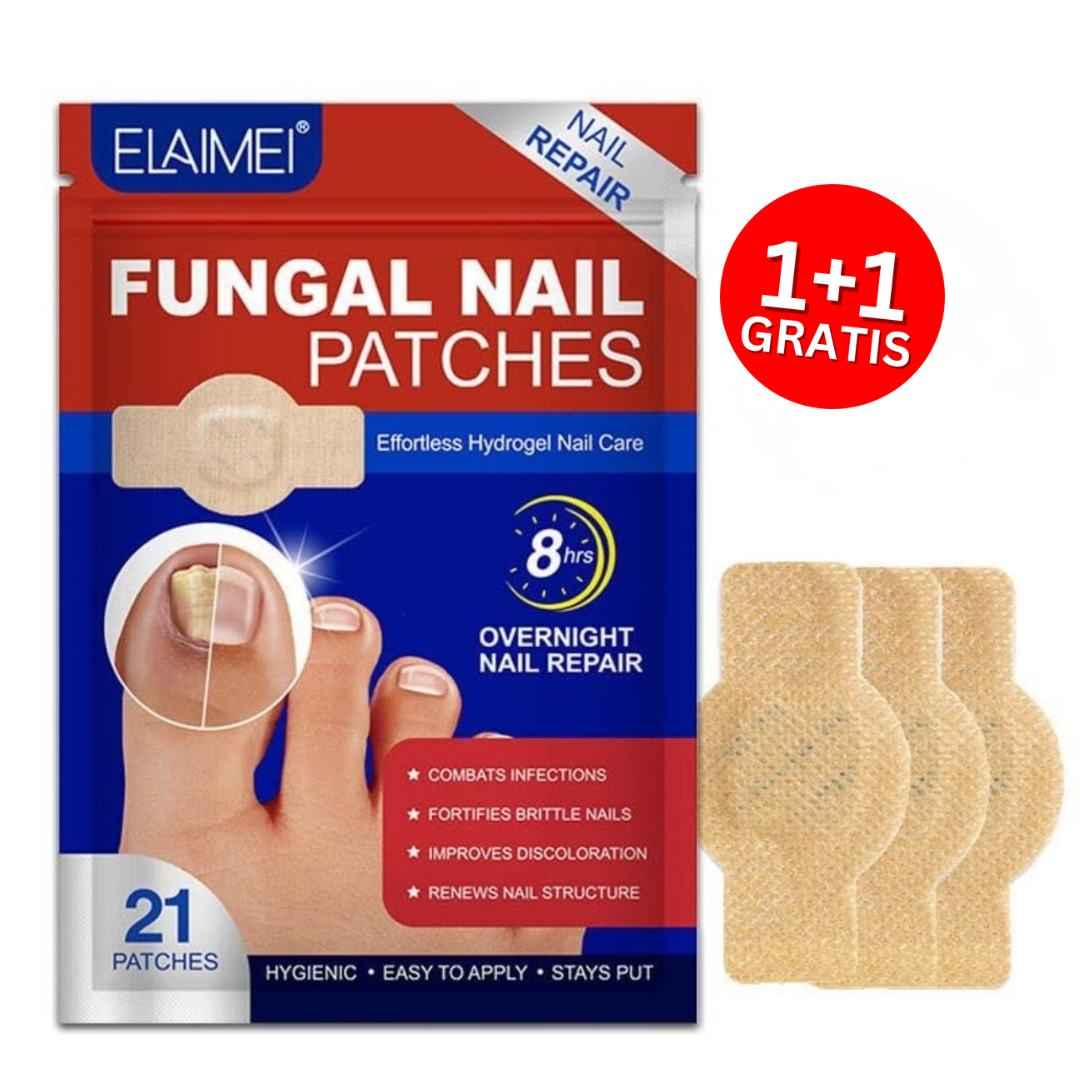 FungalPatches, plasturi restauratori pentru îngrijirea unghiilor deteriorate (21 buc.) (1+1 GRATUIT )