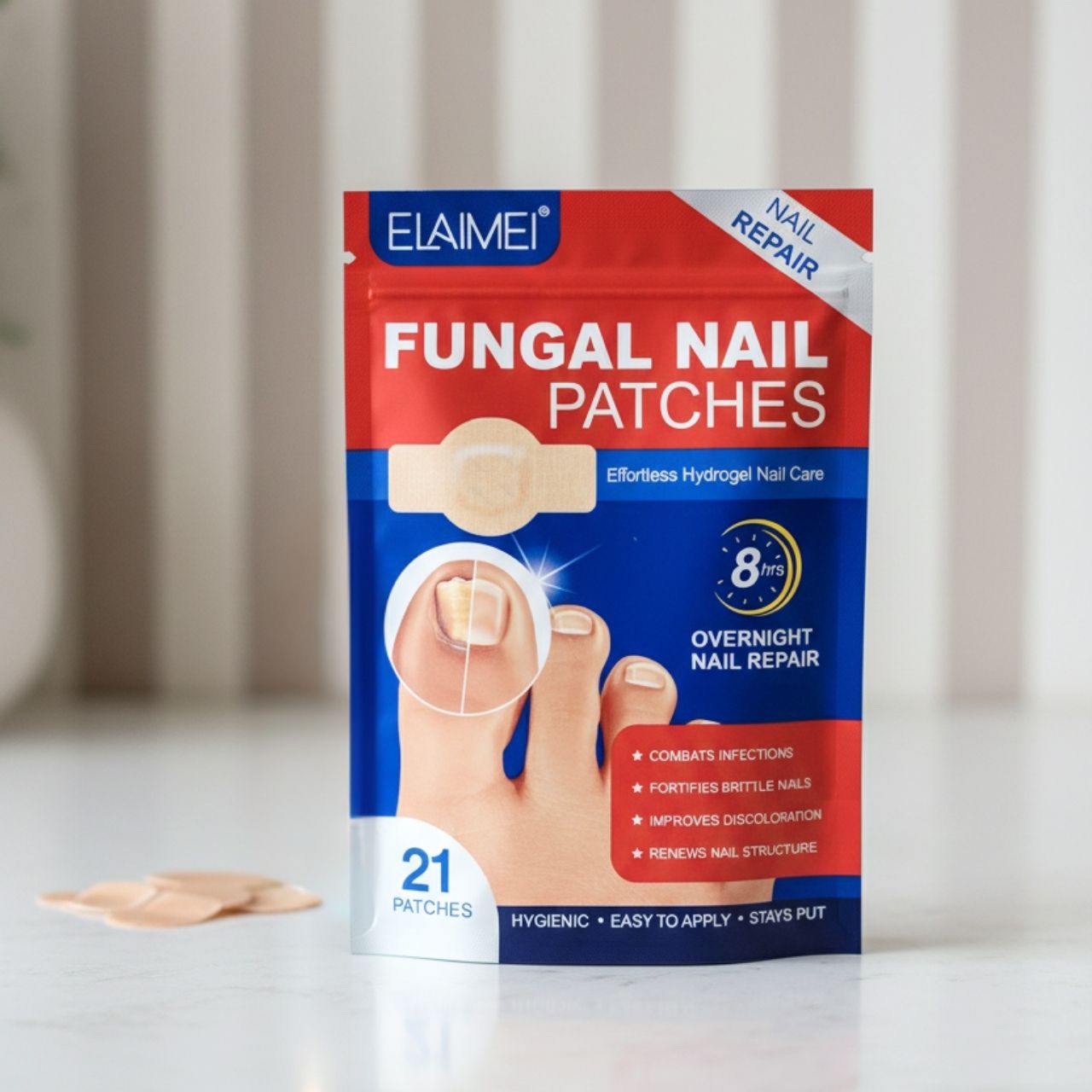 FungalPatches, plasturi restauratori pentru îngrijirea unghiilor deteriorate (21 buc.) (1+1 GRATUIT ) - Image 8