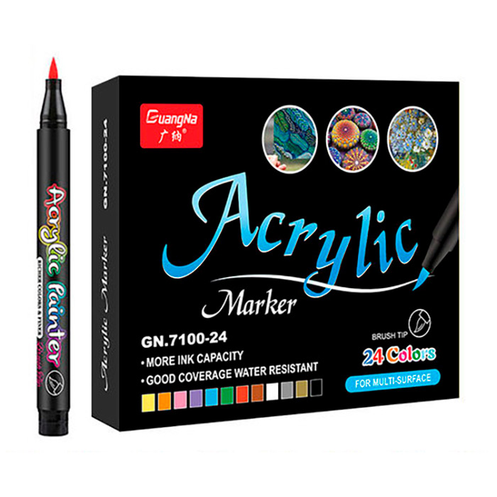 AcrylicMarkers, markere acrilice (set de 24 bucăți)
