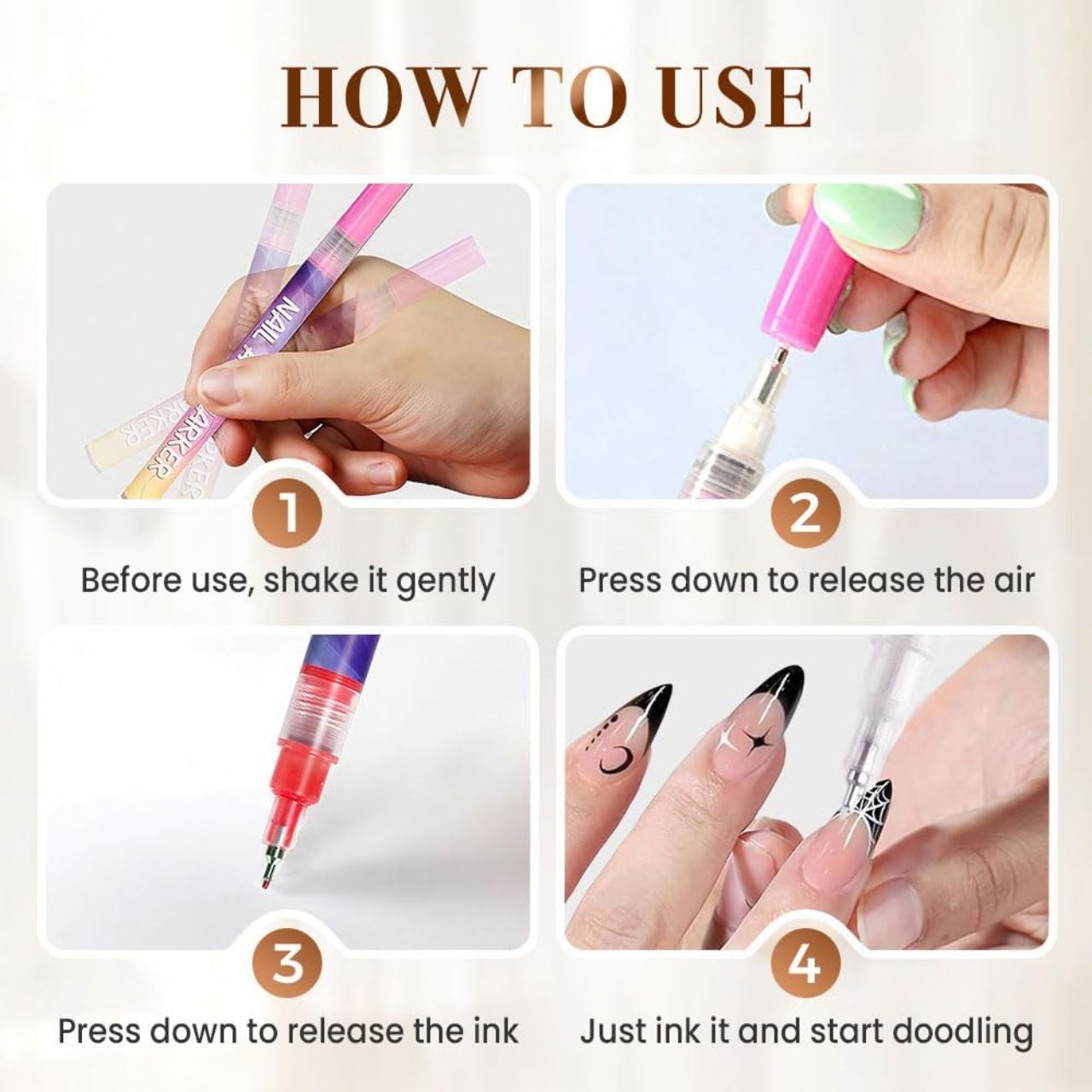 Set de pixuri colorate pentru pictat unghii, ArtNails - Image 5