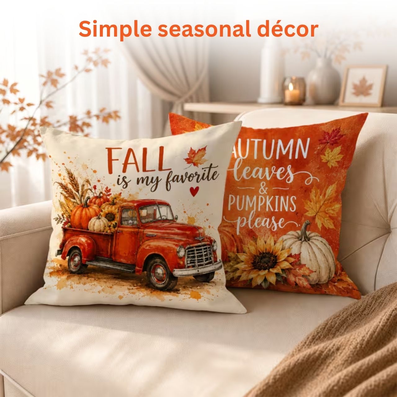 Husă pentru pernă cu tematică de toamnă, AutumnPillows - Image 4
