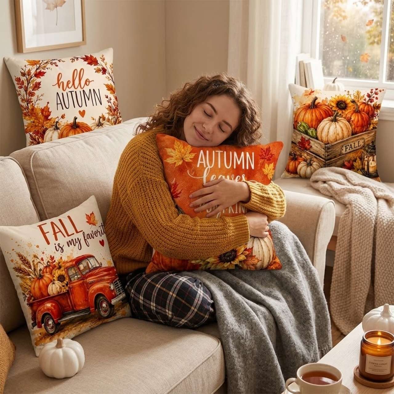 Husă pentru pernă cu tematică de toamnă, AutumnPillows - Image 10