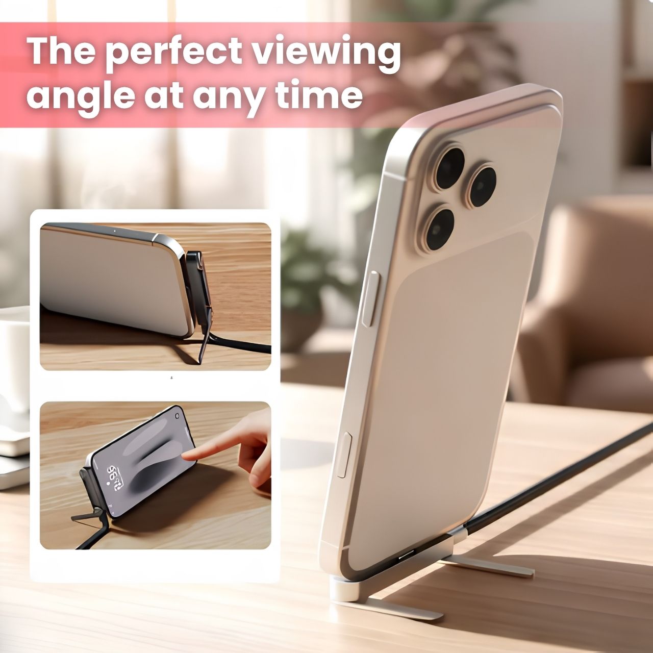 Cablu de încărcare 2în1 cu suport pentru telefon, Bracky - Image 8
