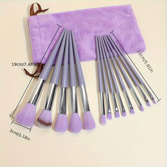 BrushSet, set de 13 pensule de machiaj cu husă de transport - Image 2