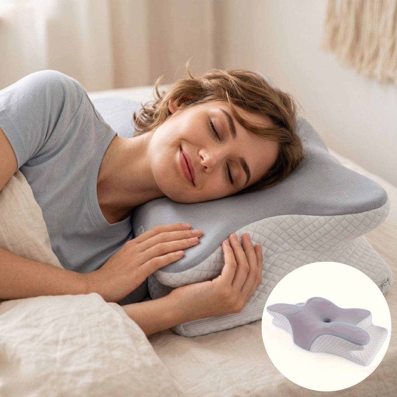 Pernă ergonomică cu spumă cu memorie, CervicalPillow - Image 5
