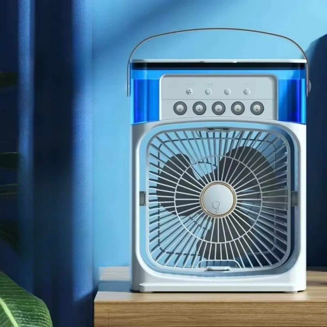 Coolio, ventilator portabil 3 în 1 cu funcție de umidificare, lumină LED și răcire