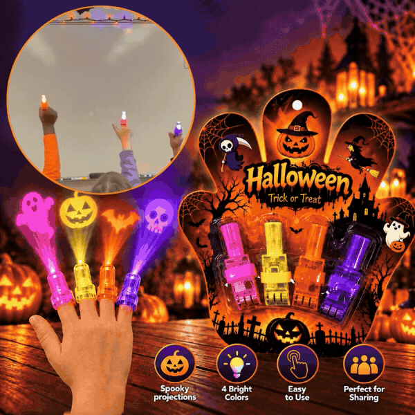Proiectoare LED pentru degete – Halloween, FingerLights - Image 1