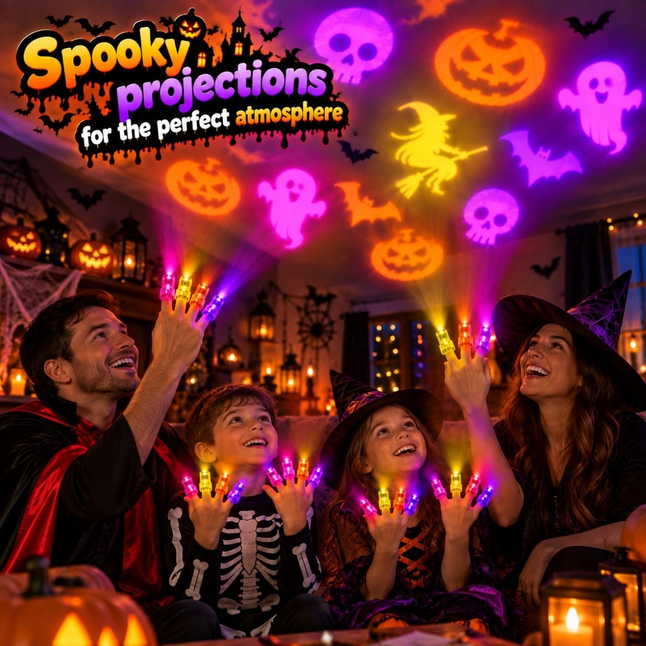 Proiectoare LED pentru degete – Halloween, FingerLights - Image 3