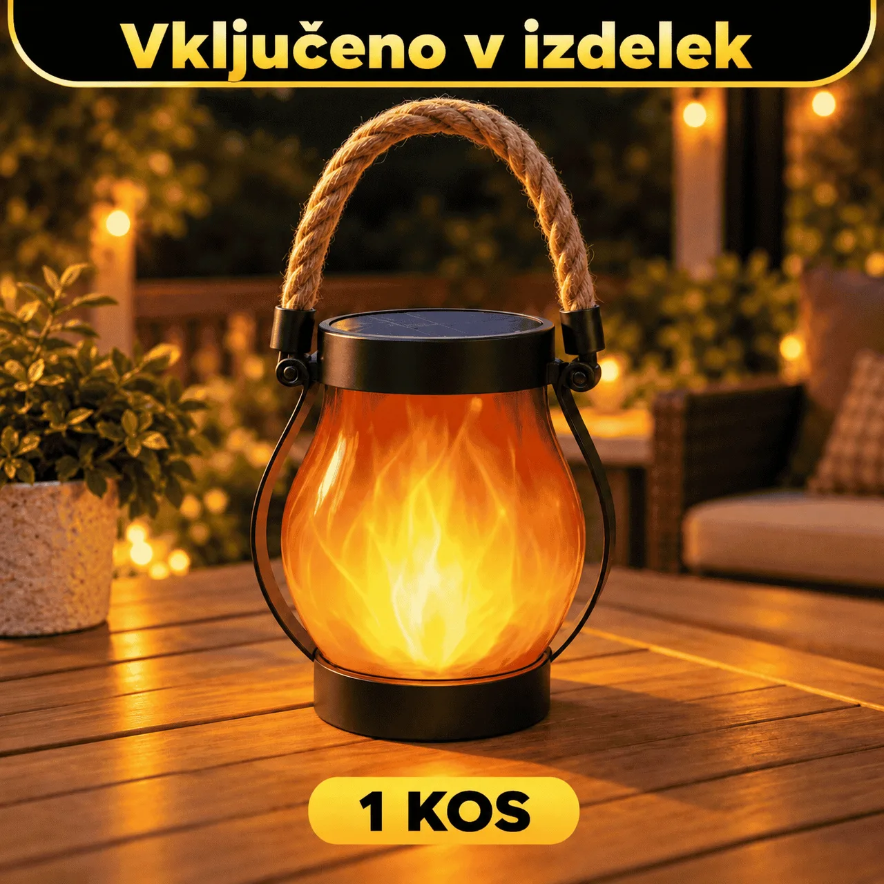 Lampă solară cu efect de flacără, Flamy - Image 2