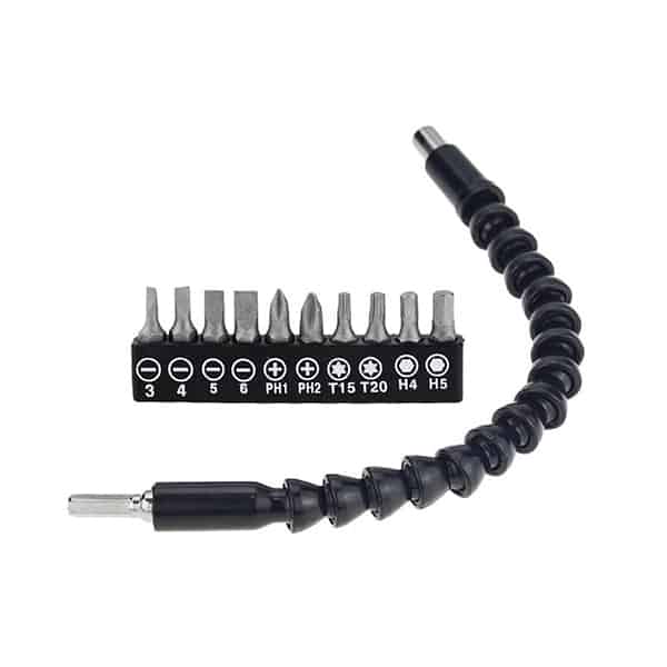FlexyStar, accesoriu flexibil pentru șurubelnițe electrice și manual + set de 10 biți diferiți