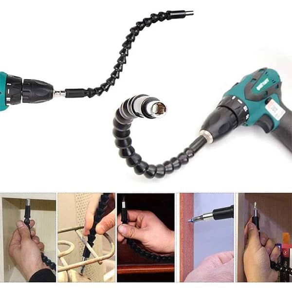 FlexyStar, accesoriu flexibil pentru șurubelnițe electrice și manual + set de 10 biți diferiți - Image 7