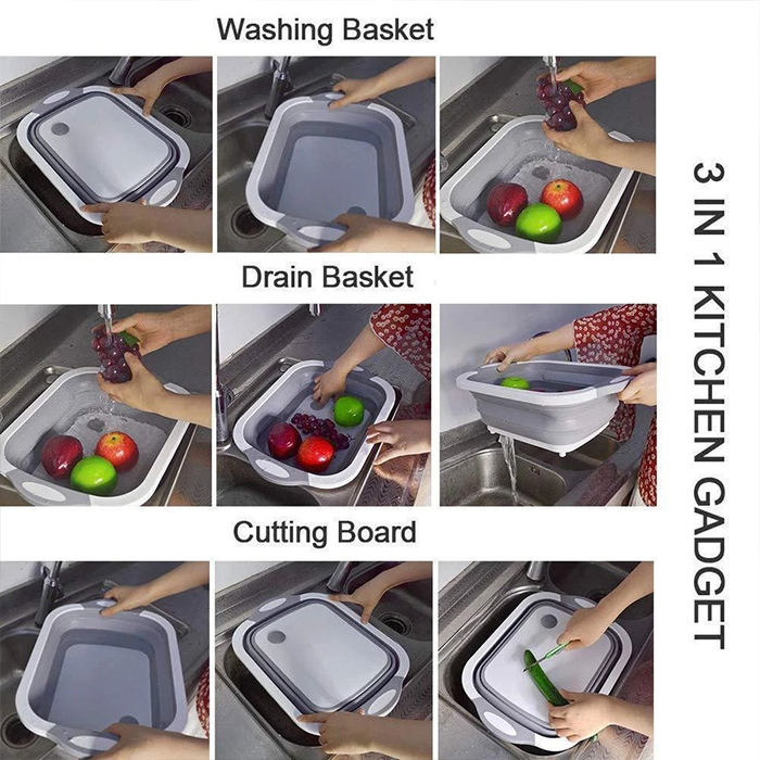 FoldableStrainer – sită pliabilă, recipient și tocător 3 în 1 - Image 6