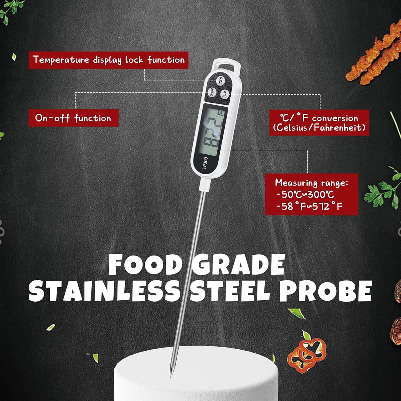 FoodMeter, un termometru digital electronic pentru măsurarea temperaturii alimentelor și lichidelor