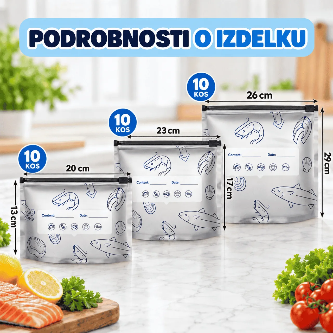 Pungi pentru păstrarea alimentelor (15+15 GRATUITE), FreshBags - Image 3