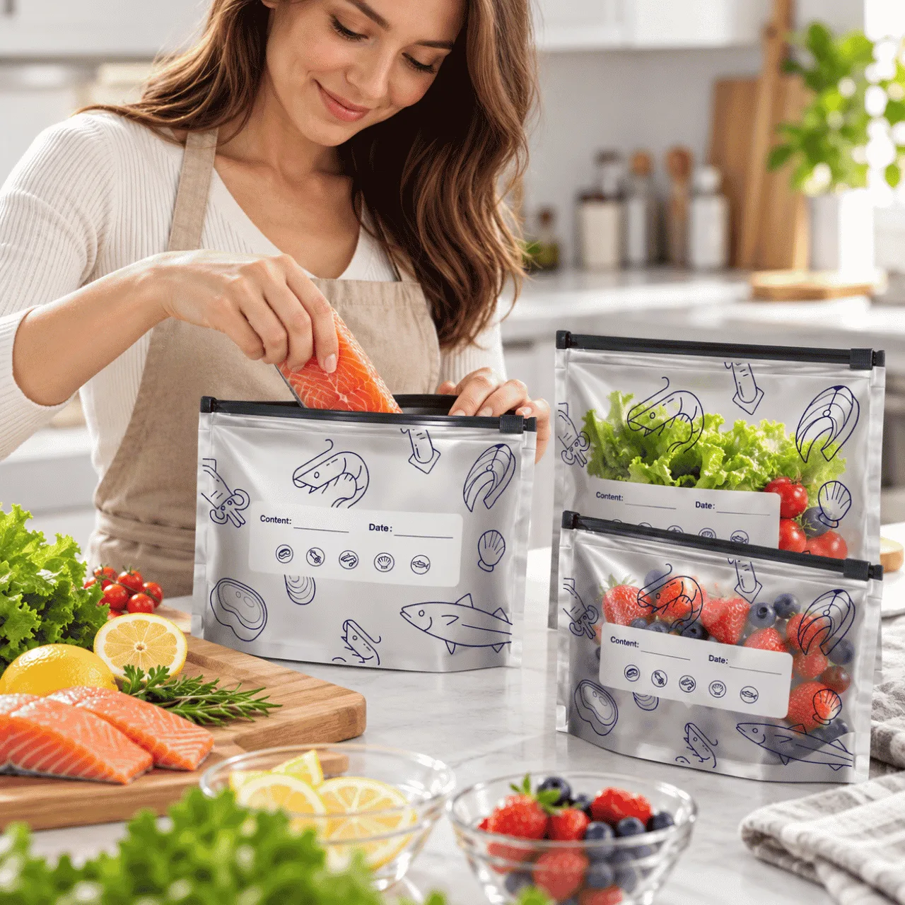 Pungi pentru păstrarea alimentelor (15+15 GRATUITE), FreshBags - Image 4