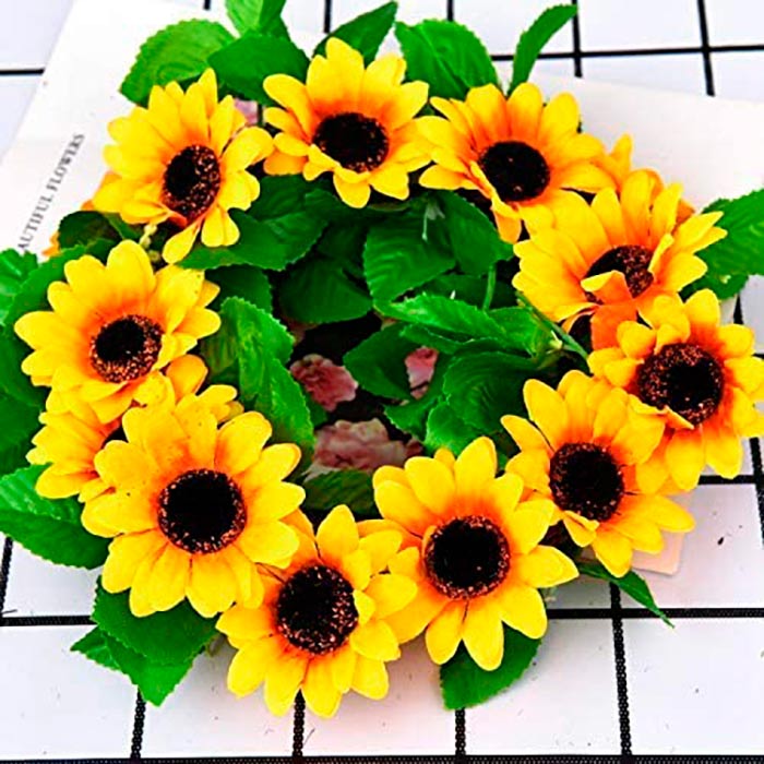 GarlandSunflower, ghirlandă artificială de floarea soarelui cu aspect natural (set de 2 bucăți) - Image 6