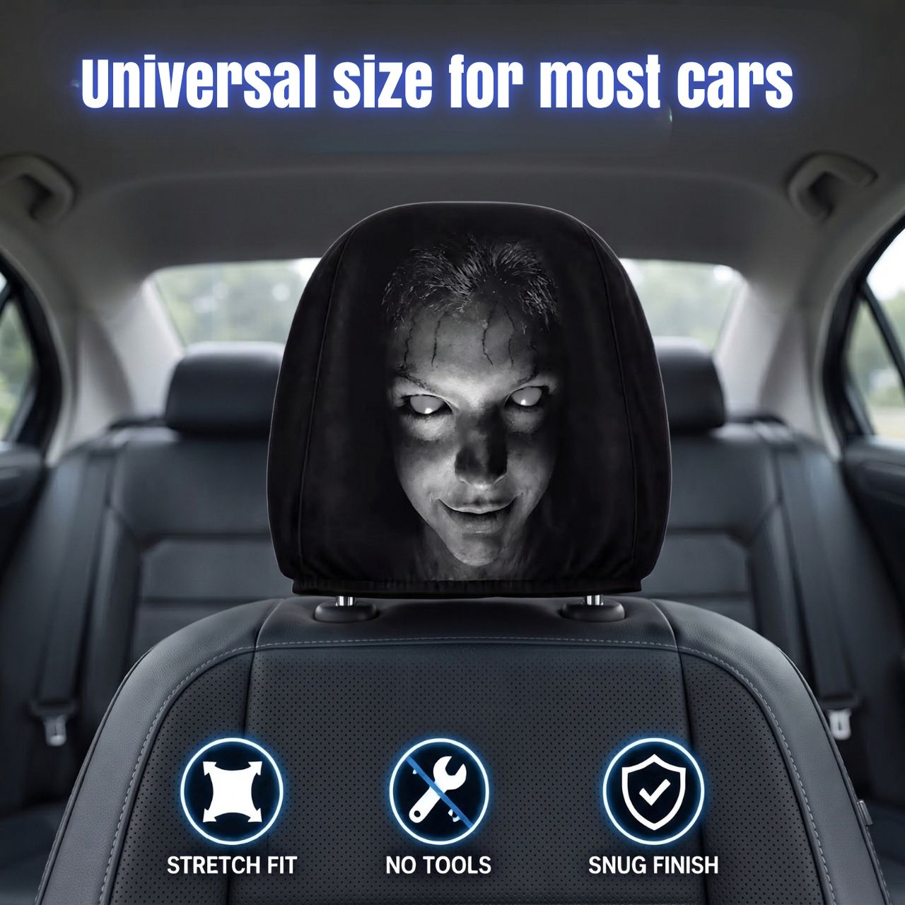 Husă înfricoșătoare pentru tetieră auto (1+1 GRATUIT), GhostFace - Image 6