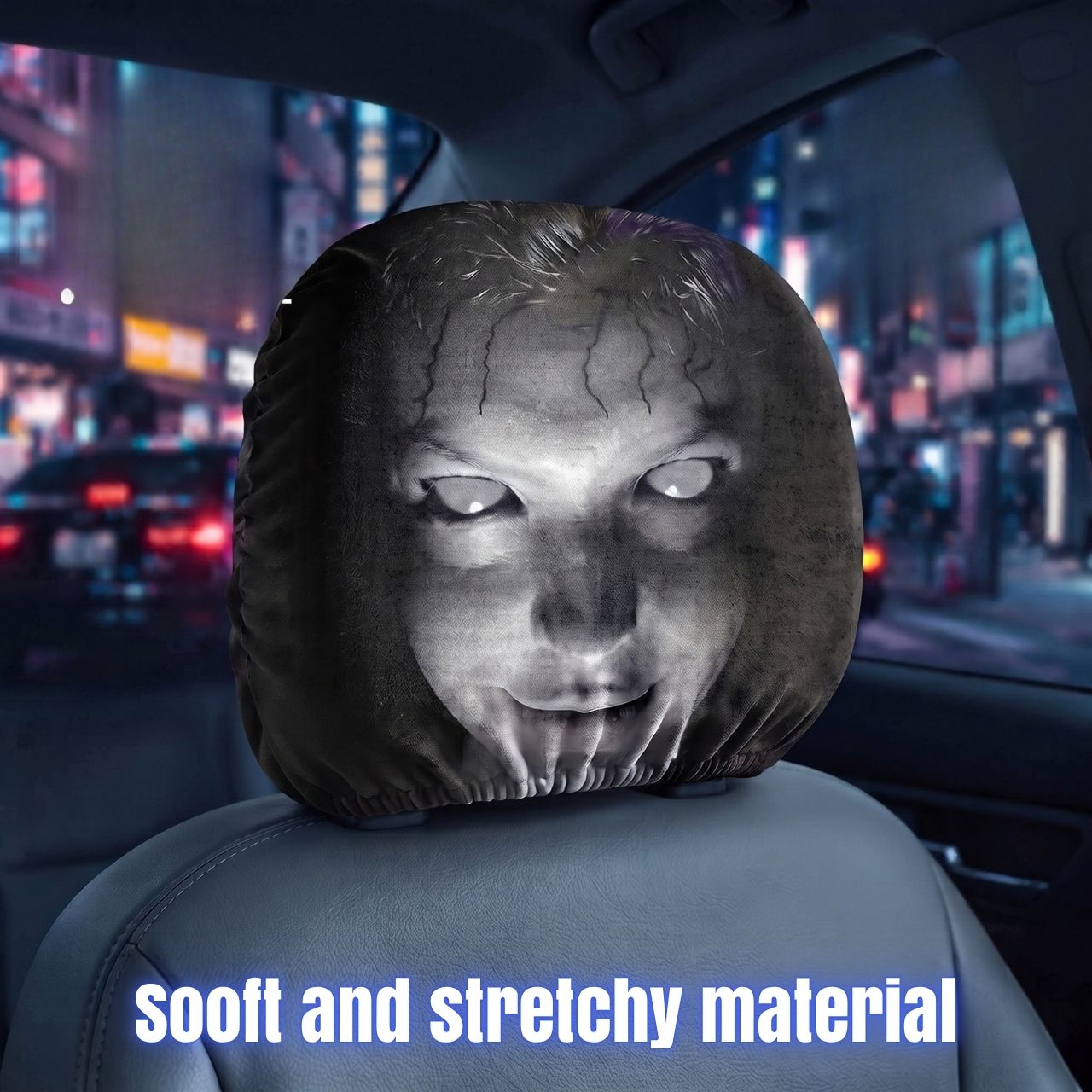 Husă înfricoșătoare pentru tetieră auto (1+1 GRATUIT), GhostFace - Image 7