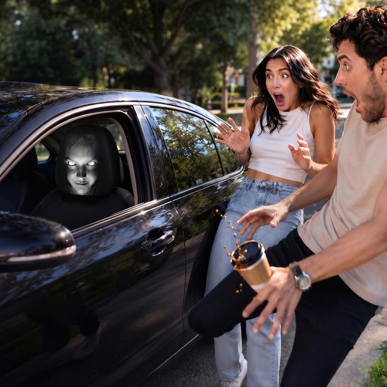 Husă înfricoșătoare pentru tetieră auto (1+1 GRATUIT), GhostFace - Image 8