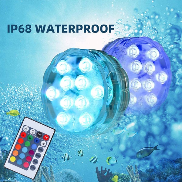 GlowWaterLights, 4 dispozitive cu lumini LED rezistente la apă, cu telecomandă - Image 5