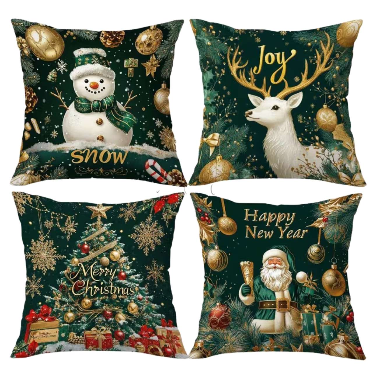 Huse pentru perne de Crăciun (4 bucăți), GreenXmass - Image 3