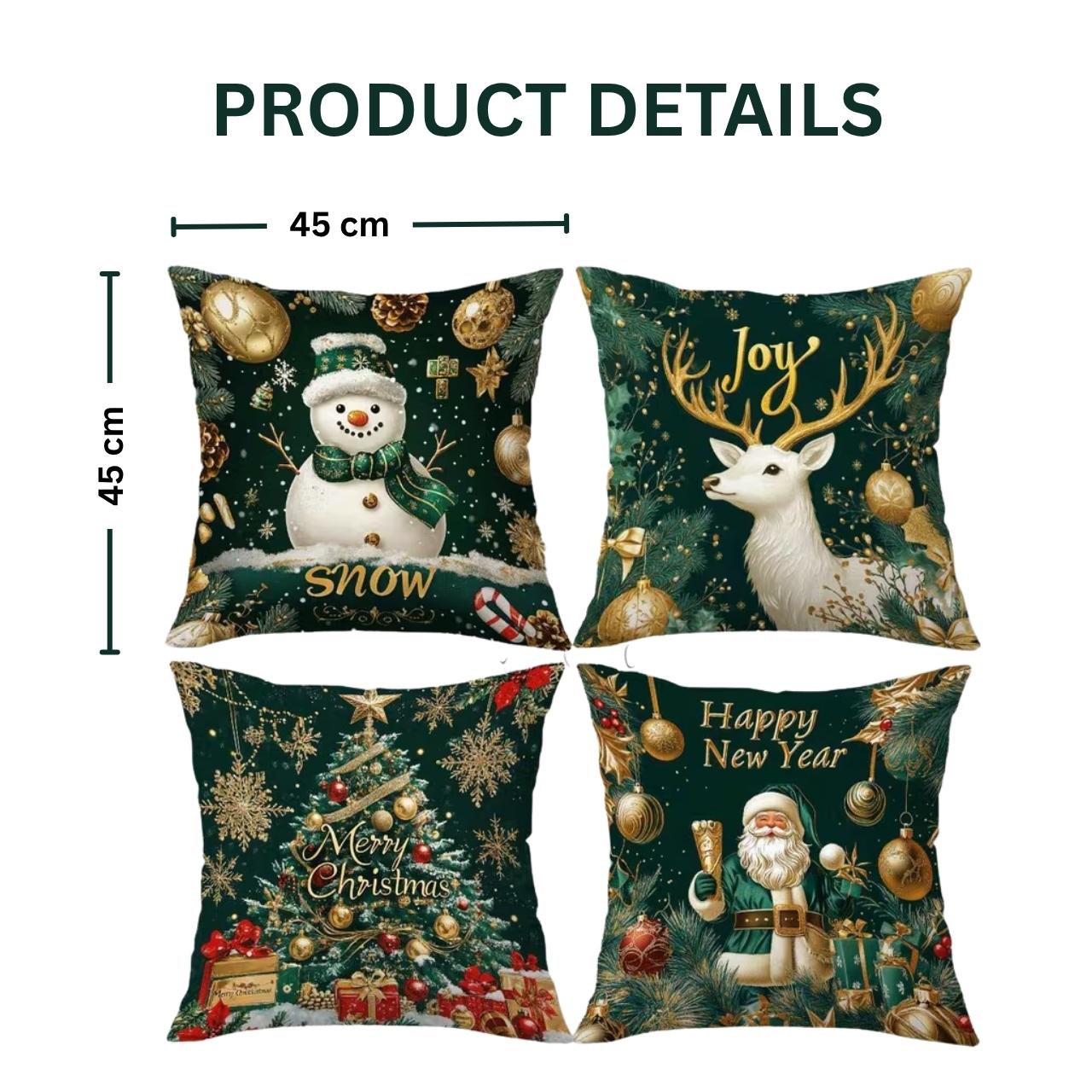 Huse pentru perne de Crăciun (4 bucăți), GreenXmass - Image 4