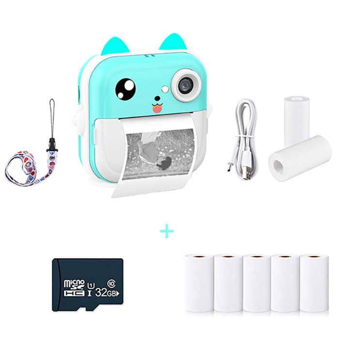 JumboPrintBundle – cameră foto cu imprimare + 7 role de hârtie și card Micro SD