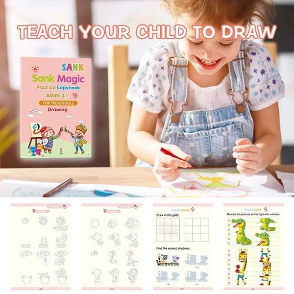 KidBook – 4 caiete de lucru cu stilou magic cu cerneală care dispare - Image 9
