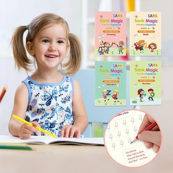 KidBook – 4 caiete de lucru cu stilou magic cu cerneală care dispare - Image 10