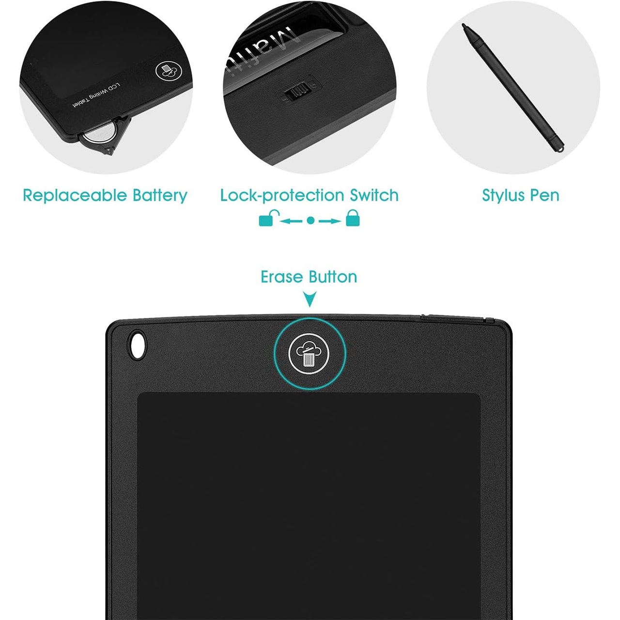 KidsBundle, tabletă LED și 4 caiete de lucru magice pentru învățarea scrisului și desenului