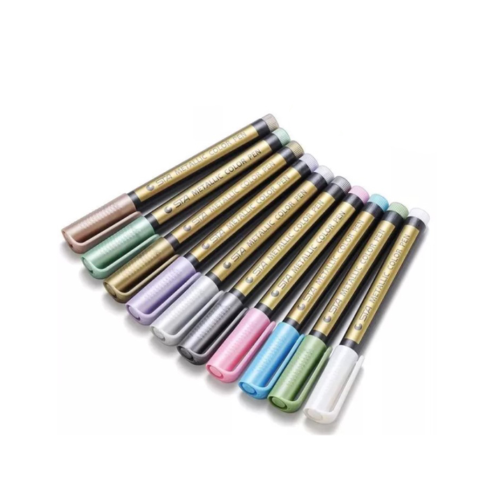MetallicColorPen, set de 10 markere pentru desen