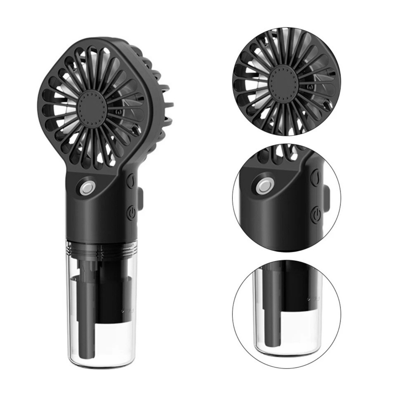 Misty, ventilator mini portabil cu umidificator încorporat