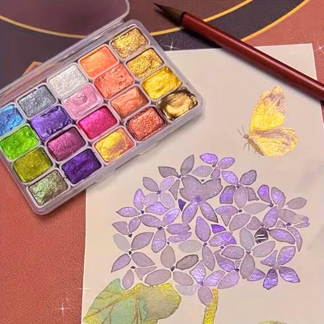 Strălucirea metalică a acestor culori le face perfecte pentru accente, ilustrații, decorațiuni și crearea de efecte.