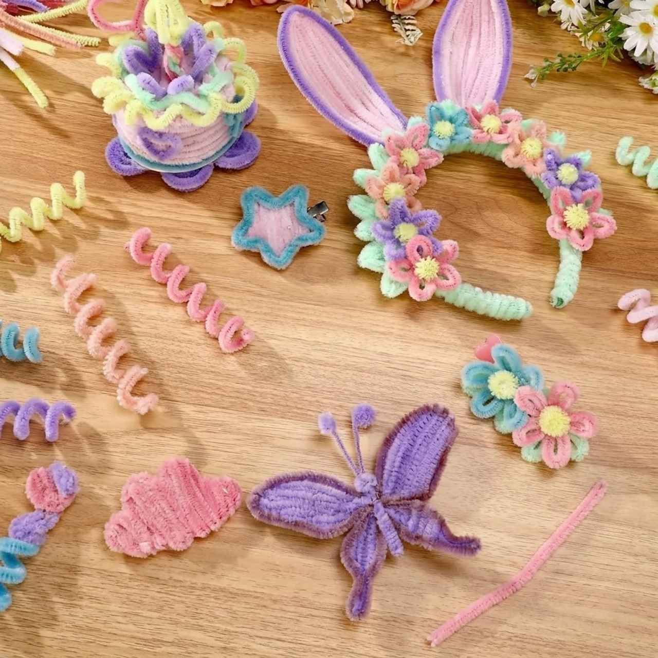 Curățători de țevi pufoși creativi, PlushSticks - Image 2