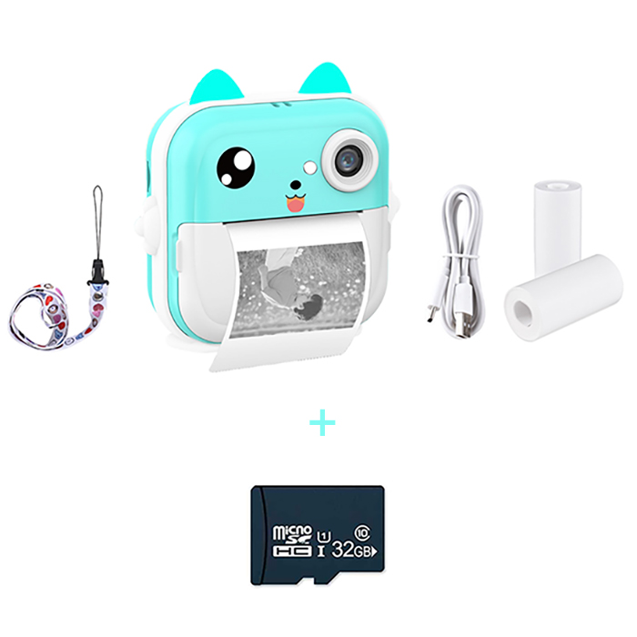 PrintBundle – cameră foto cu imprimare + 2 role de hârtie și card Micro SD