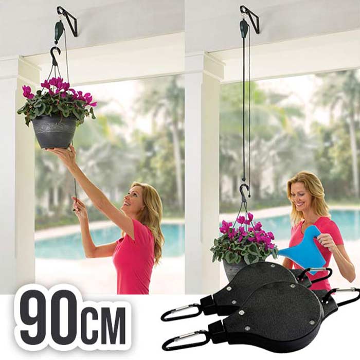 PullGarden, set de 2 cârlige pentru agățat plante cu curea elastică