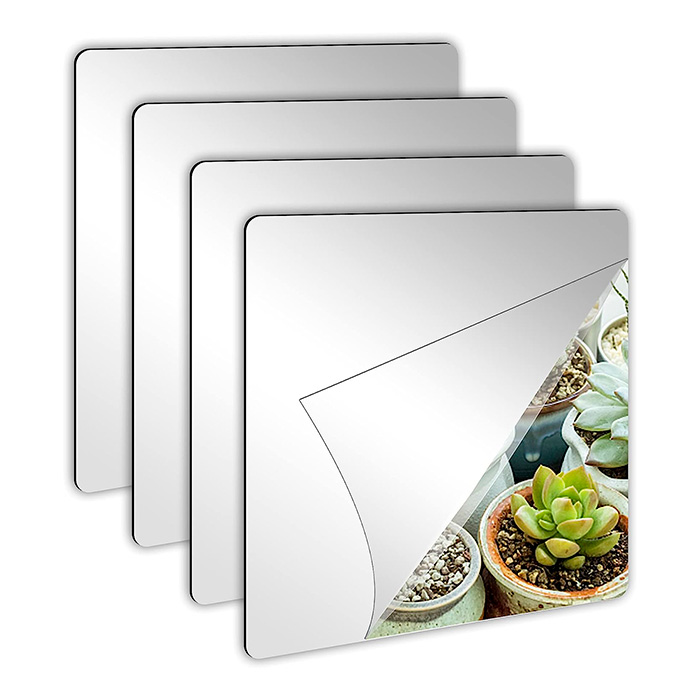 ReflectMirror, autocolante de perete cu efect de oglindă (4 bucăți)