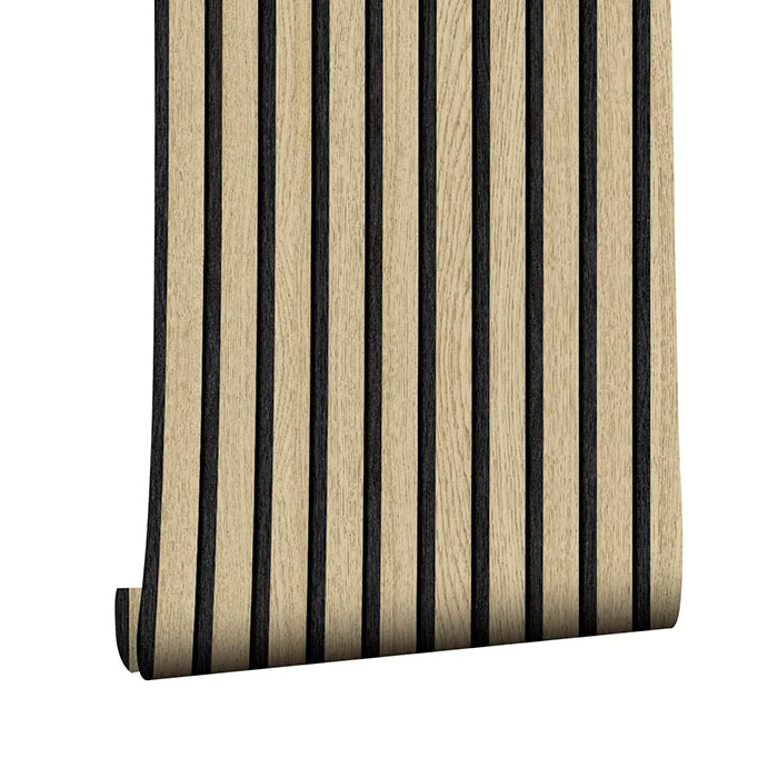 SlatWall, folie autoadezivă cu aspect de lemn natural (300 x 45 cm)
