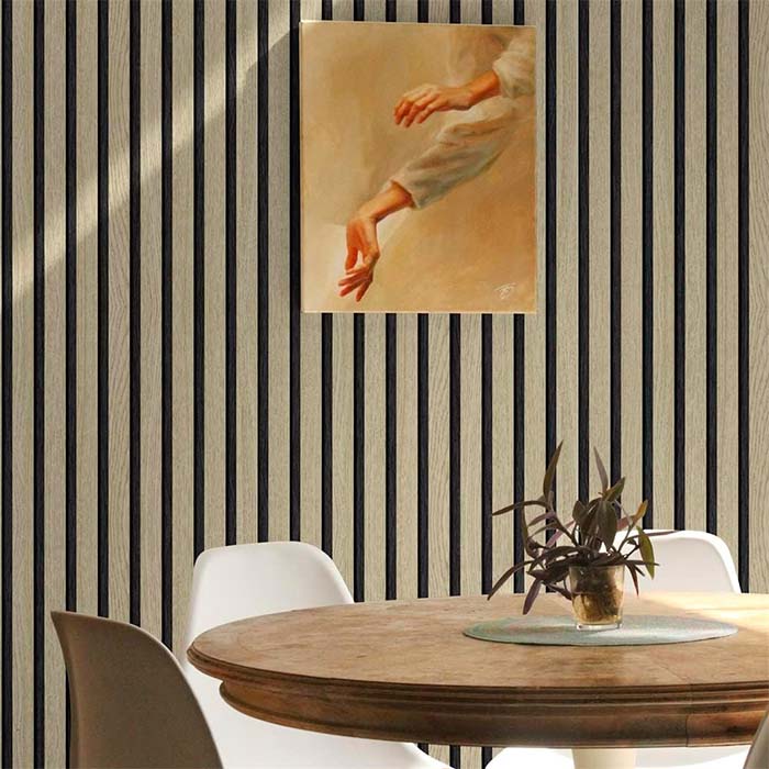 SlatWall, folie autoadezivă cu aspect de lemn natural (300 x 45 cm) - Image 6