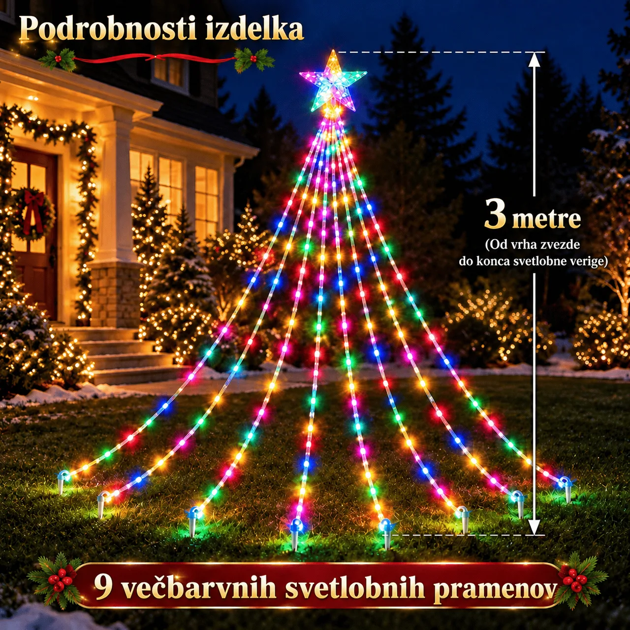 Instalație luminoasă festivă cu stea, Starsy - Image 3
