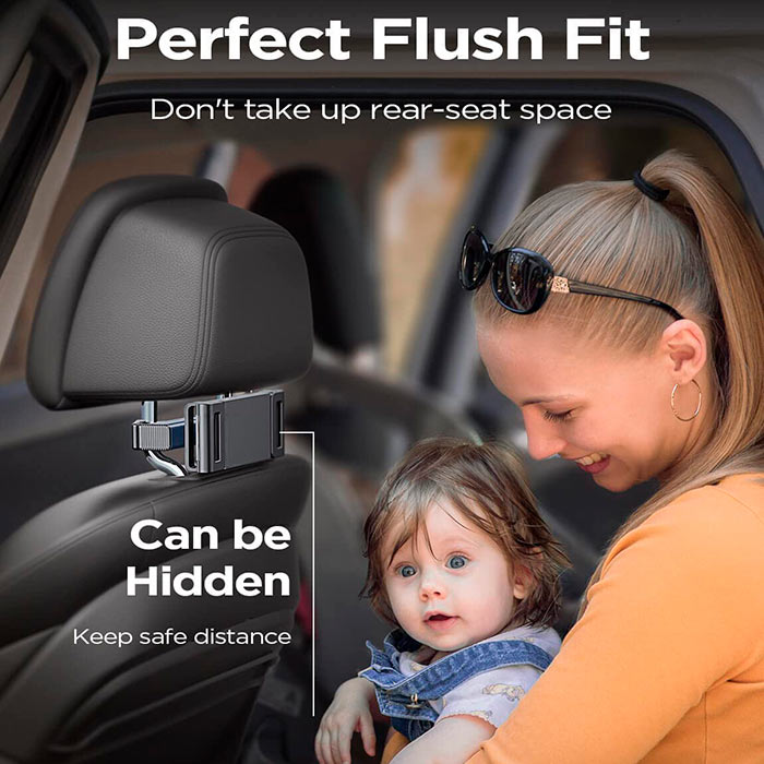 Suportul pentru tabletă se potrivește perfect tuturor scaunelor auto cu suporturi metalice pentru spătar!