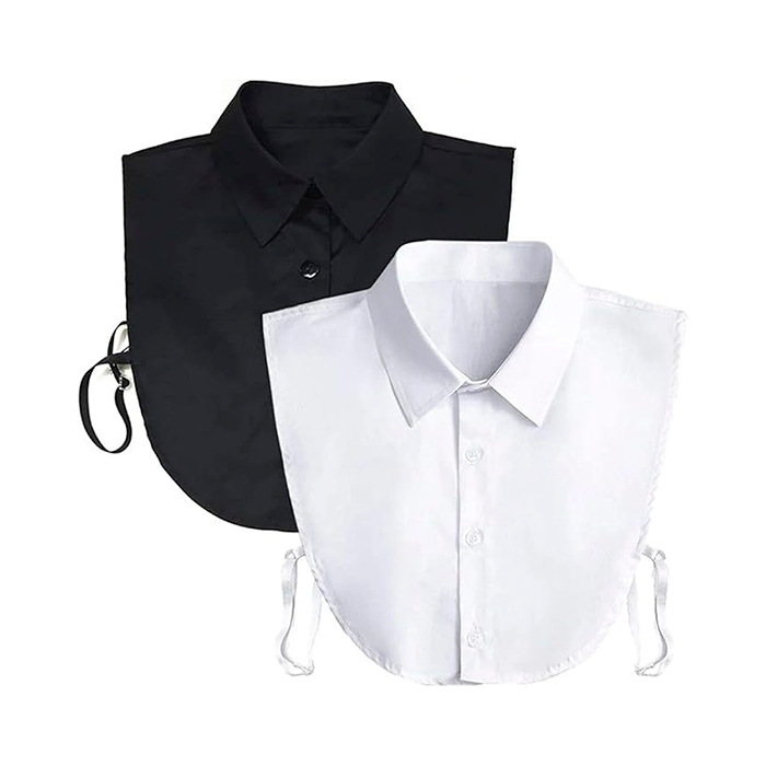 TopCollar, guler de cămașă pentru femei (negru și alb)
