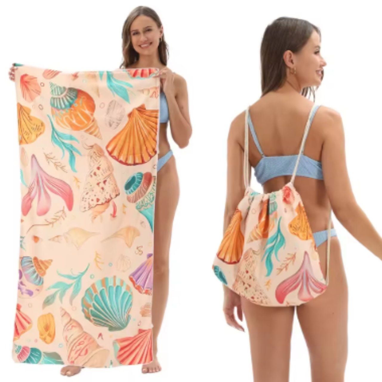Microfibre de înaltă calitate asigură o senzație plăcută pe piele și uscare rapidă.
