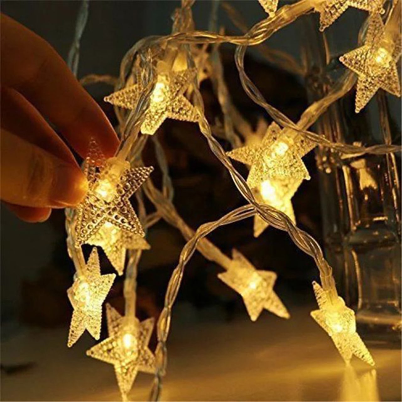Twinkles, lanț de lumini cu lumini în formă de stea (6 m) - Image 1