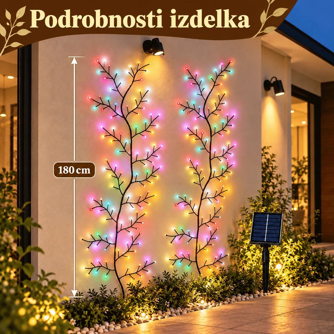 Ramură luminoasă LED cu alimentare solară, VineLight - Image 3